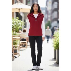 DKNY Acrylic Knit Sleeveless Burgandy Sweater Vest Size S